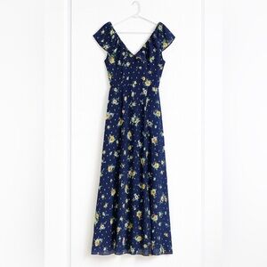 Floral Navy Blue Maxi Dress